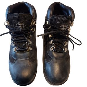 Timberland Leather Black Field Boot Youth